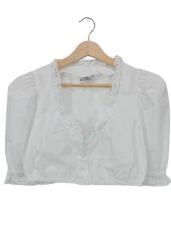 Trachtenmode>Hess Frackmann Trachtenbluse Größe 34 weiß