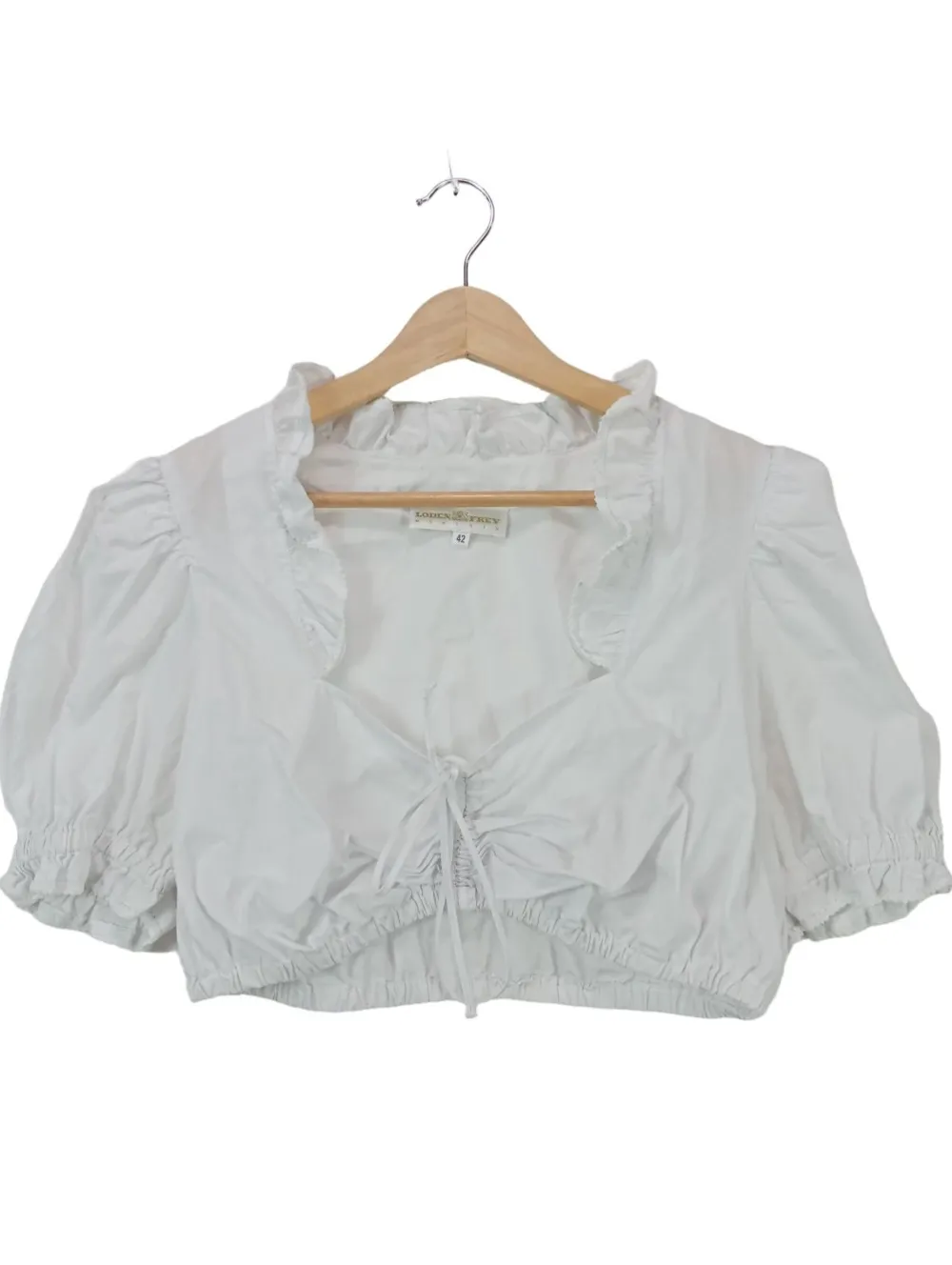 Trachtenmode>Loden Frey Trachtenbluse Größe 42 weiß