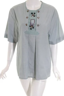 Trachtenmode>gede Trachtenbluse Größe 40 grünweiß