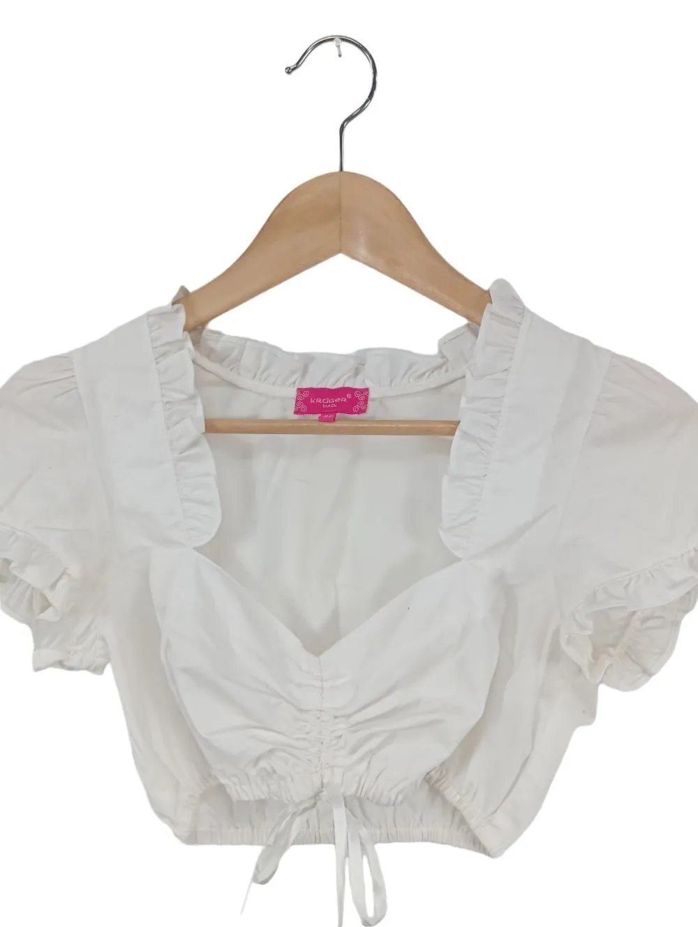 Trachtenmode>kru00fcgel Trachtenbluse Größe 32 weiß