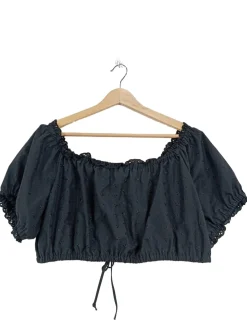 Trachtenmode>Himmelblau Trachtenbluse Größe 48 schwarz