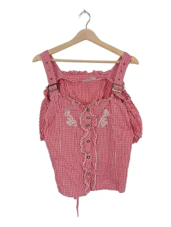 Trachtenmode>Brandl Tracht Trachtenbluse Größe 40 rotweiß