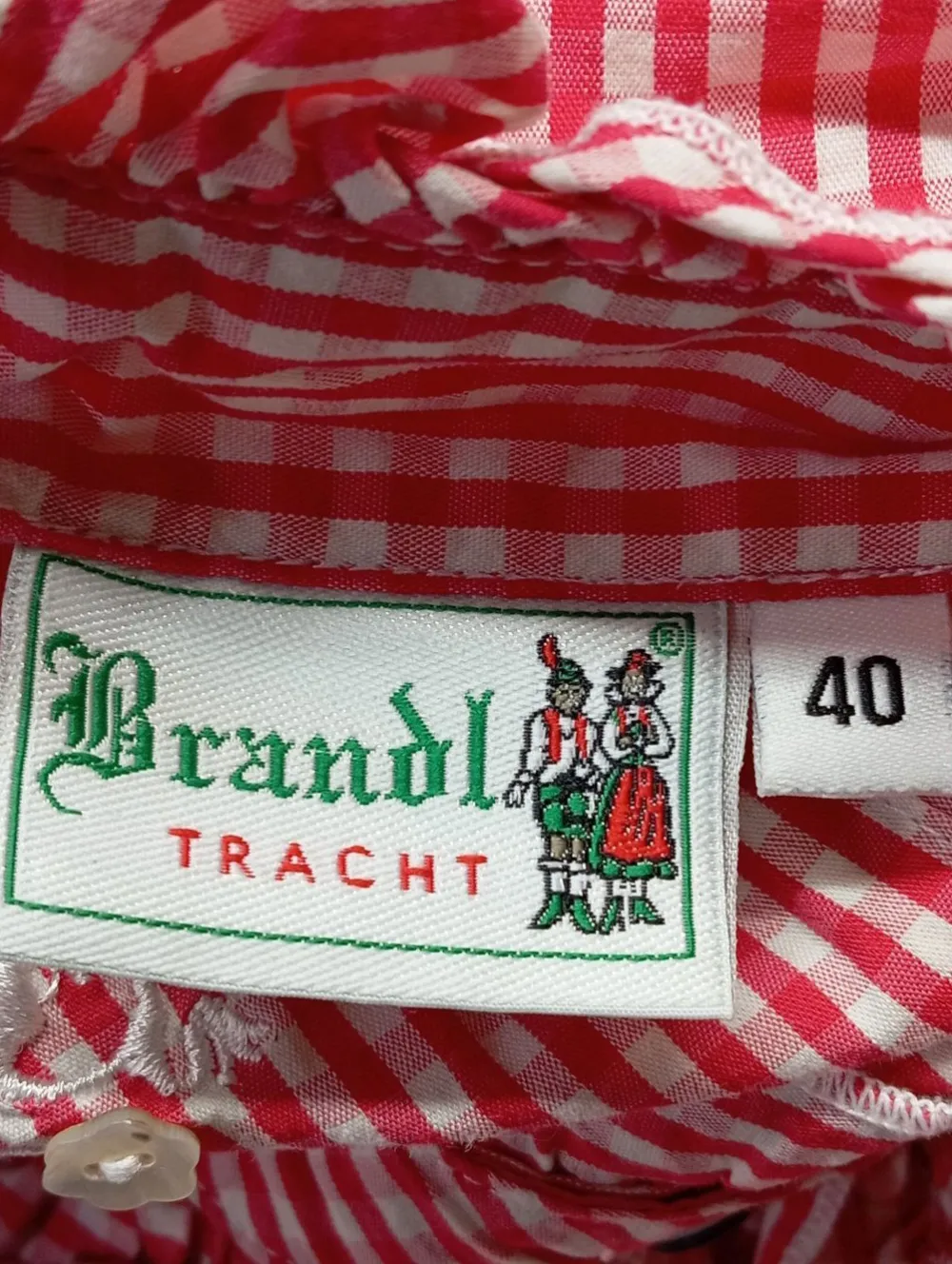 Trachtenmode>Brandl Tracht Trachtenbluse Größe 40 rotweiß