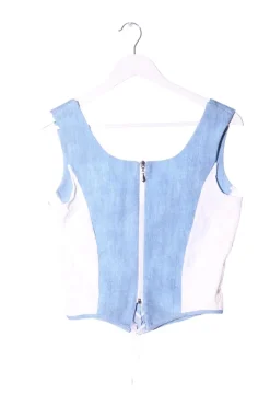 Trachtenmode>PAS DE QUOI Trachtenmieder Größe 38 wollweißblau