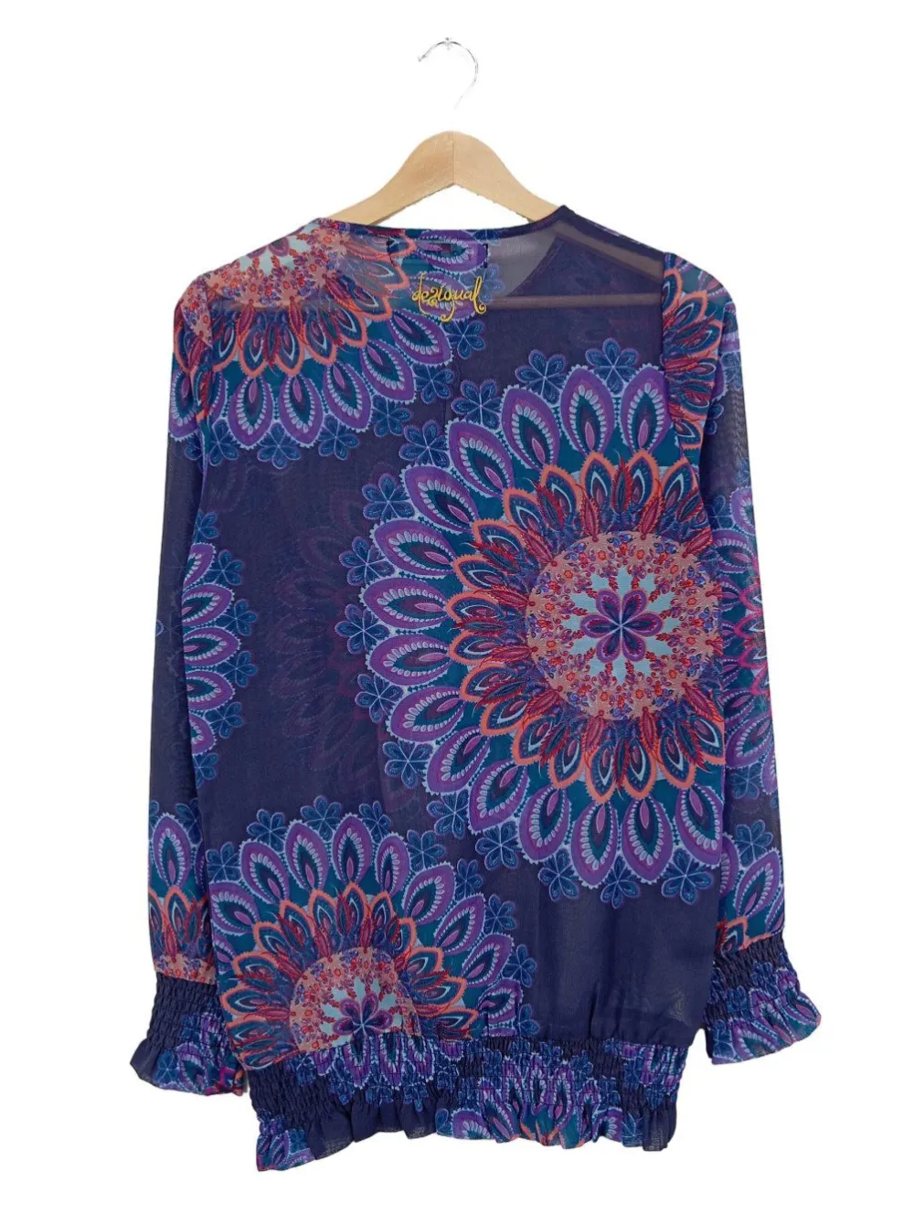 Blusen>Desigual Transparenz-Bluse Größe 34 blaupink