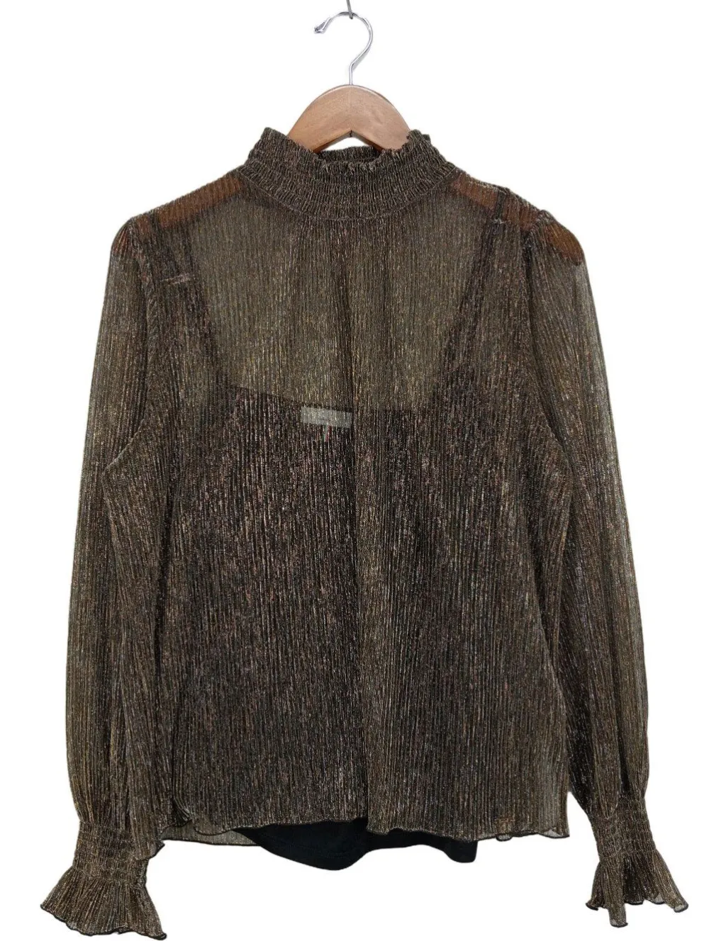 Blusen>Cinque Transparenz-Bluse Größe 38 bronzefarben