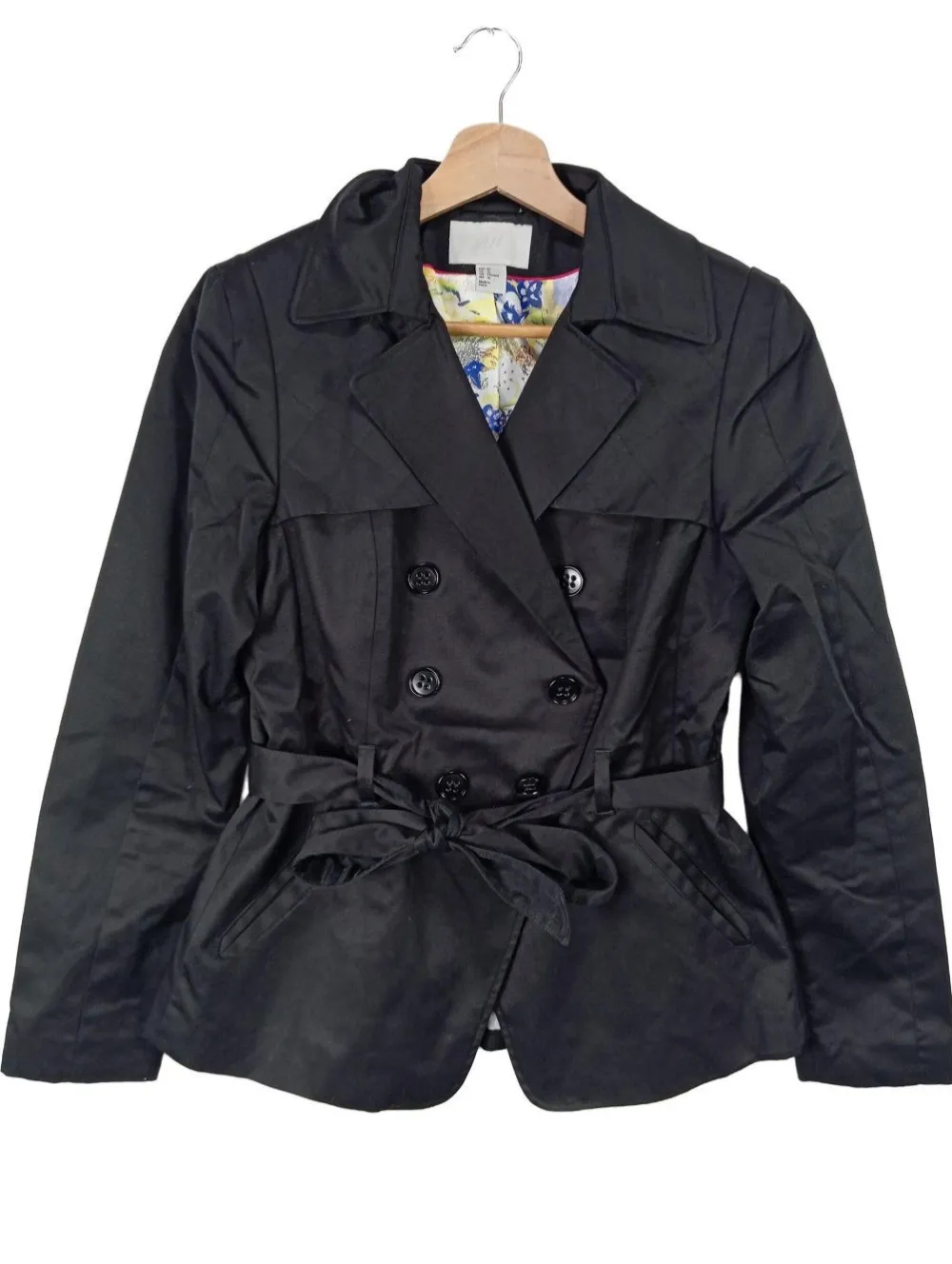 Mäntel>H&M Trenchcoat Größe 40 schwarz