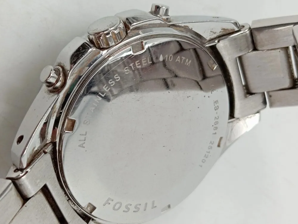 Uhren>Fossil Uhr silberfarben