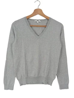 Pullover>Uniqlo V-Ausschnitt-Pullover Größe 36 hellgrau