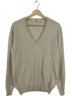 Pullover>Frauenschuh V-Ausschnitt-Pullover Größe 48 wollweiß