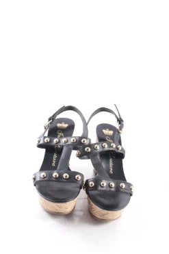 Sandaletten>Juicy Couture Wedges Sandaletten Größe 38 schwarzgoldfarben
