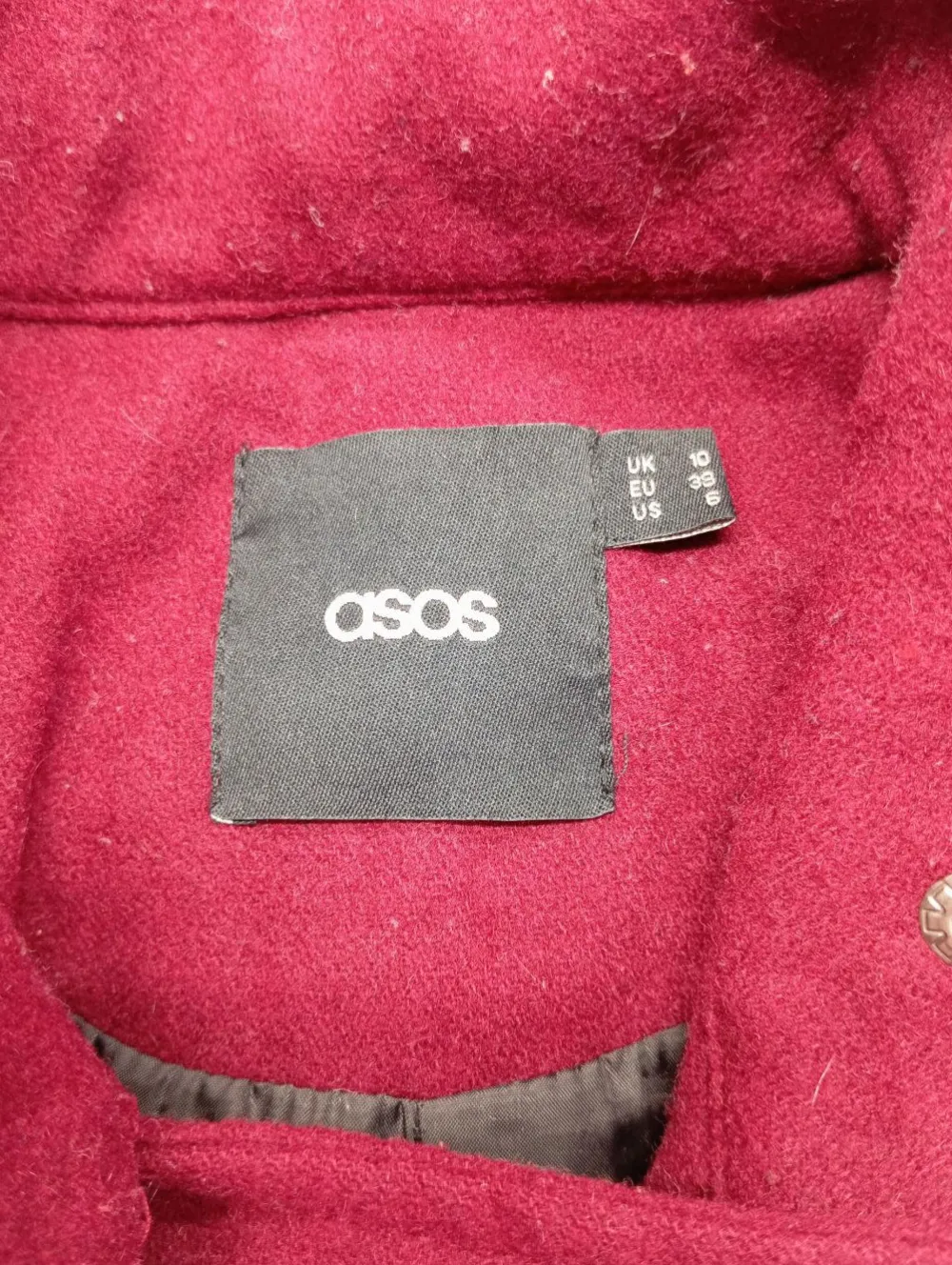 Mäntel>Asos Wintermantel Größe 38 rotschwarz